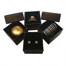 Marimor Jewelry Negro Anillo Caja De Regalo con La Espuma y Terciopelo Insertar Wholesale Pack de, 24 - negro - Ver 3