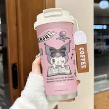 Miniso 三丽鸥酷洛米算命师粉色背景保温咖啡杯，带腕带，不锈钢材质，带盖，双饮设计，经久耐用 - 彩色 - 查看 8