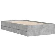 vidaXL Bed Frame, Bed Base With Slatted Base, Guest Bed With Drawers, Single Bed, Bedroom Bed, Bedroom Furniture, Concrete Grey 90x200cm, Wood-Based Material - Concrete Dust - View 5