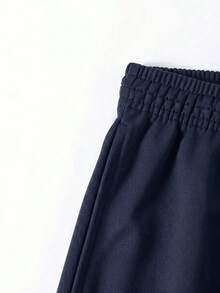 Men's Solid Color Breathable Short Sleeve T-Shirt And Shorts Casual Set - Navy Blue - View 10