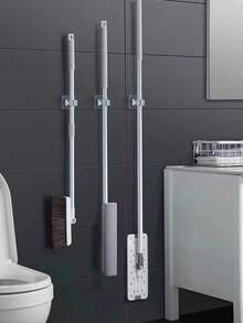 3/6 piezas Soporte para trapeador sin taladrar, nuevo diseño montado en la pared para almacenamiento de trapeadores en el baño - Multicolor - Ver 3