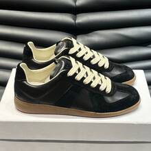 Zapatos casuales unisex, tallas 36-45, zapatos casuales para mujer y zapatos deportivos para hombre, zapatos planos con cordones de suela suave, zapatos de hombre cómodos y ligeros para uso diario, zapatillas de hombre de corte bajo, zapatos de entrenamiento de nicho de cuero genuino vintage, zapatos de moda MM*6. - Figura 11 - Ver 9