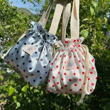 Polka Dot Drawstring Bag, Large Capacity Handheld Portable Pouch, Cosmetic Storage Bag, Travel Makeup Organizer - Multicolor - View 9