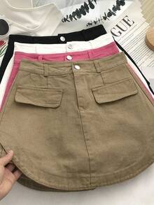 Women Skirts - Khaki - View 7
