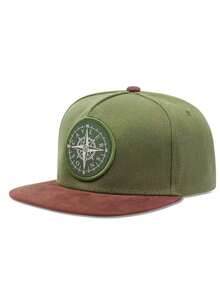 1 pieza Gorra de béisbol snapback de moda para hombre con bordado de brújula y letras, estilo hip hop, gorra de béisbol con letras bordadas, gorra hip hop - brújula - Ver 7