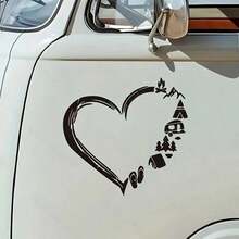 1 pieza Vinilo autoadhesivo con diseño de viaje, amor y camping para caravana, decoración creativa para ventanas, puertas, superficies de plástico, vidrio y metal - A - Ver 9