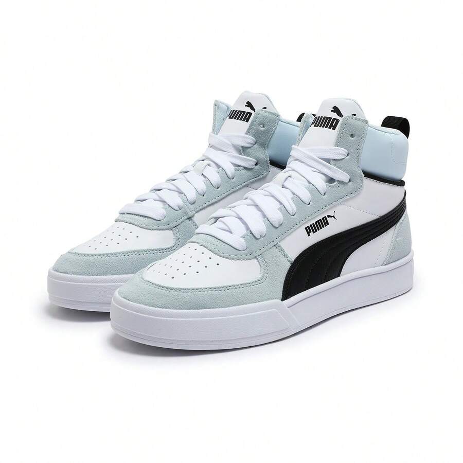 Puma 女款舒適中筒休閒運動球鞋，春/秋季 - 白色-黑色-水藍色 - 查看 1