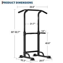 Gaderth Power Tower Dip Station With Adjustable Pull Up Bar, Free Standing Heavy Duty Strength Training Equipment For Home Gym, Multi-Function Chin Up Workout Station, 300 Lbs Capacity - Black - View 2