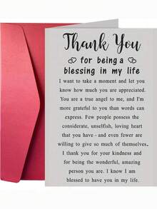 1pc Thickened And Enlarged Envelope Card,Heartfelt Thank You Greeting Card, Versatile Card For Life Partner, Birthday, Graduation & All Daily Occasions - Multicolor - View 1