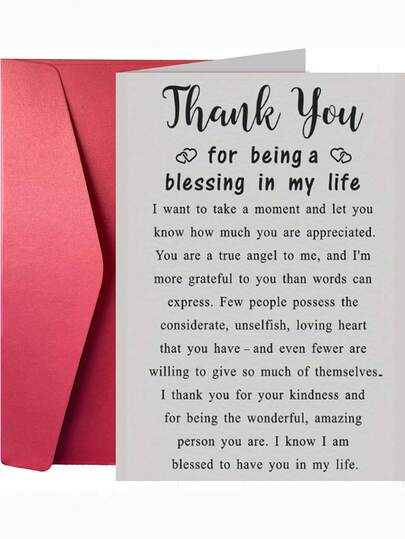 1pc Thickened And Enlarged Envelope Card,Heartfelt Thank You Greeting Card, Versatile Card For Life Partner, Birthday, Graduation & All Daily Occasions