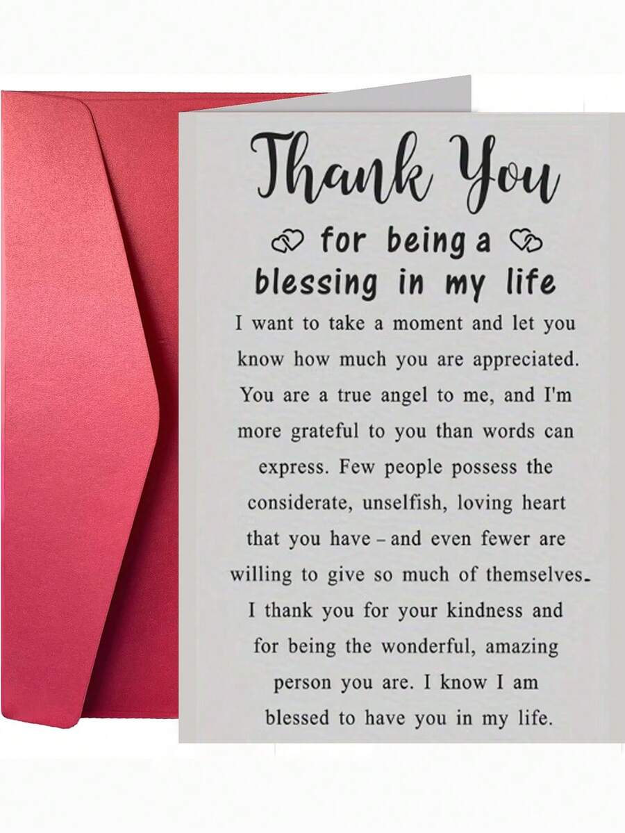 1pc Thickened And Enlarged Envelope Card,Heartfelt Thank You Greeting Card, Versatile Card For Life Partner, Birthday, Graduation & All Daily Occasions - Multicolor - View 1