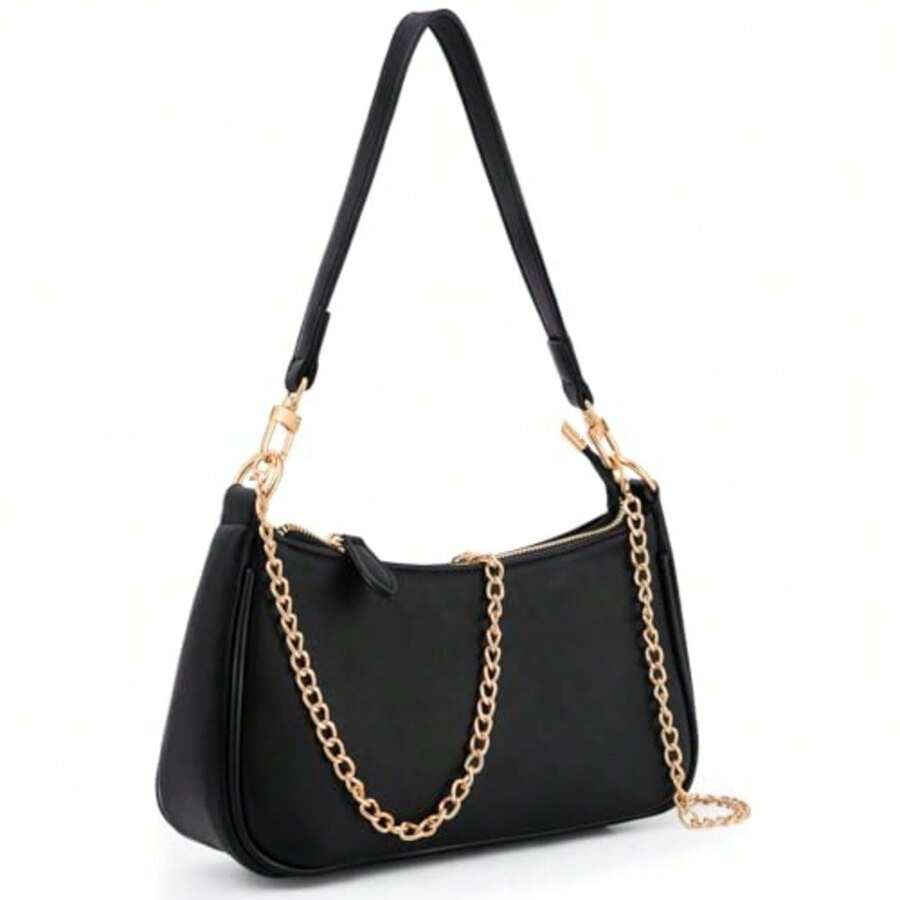 Purses For Women Shoulder Bag And Handbags, Small Leather Hobo Purse With Removable Straps Cute, Retro - Aa-black - View 1