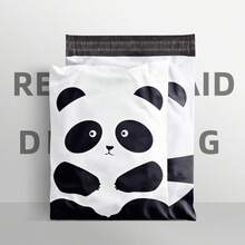 10x13英寸 20个装 服装专用强力粘性包装袋 小型企业适用 自封口粉色蝴蝶结/熊猫图案聚乙烯邮寄袋 - 長方形 - 查看 6