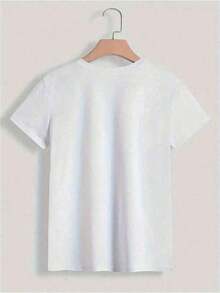 Short-Sleeve Cotton T-Shirt With "God Says I Am" Print And Bow, For Christian Girls And Young Women, Crew Neck, Short Sleeve, Casual Summer Graphic Tee. 100% Cotton - 白色的 - 查看 3