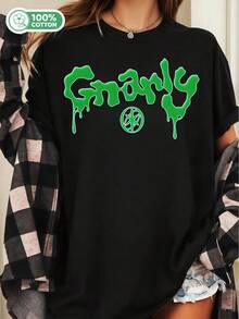 KATSEYES Gnarly Green Drip Logo Cotton T-Shirt Global Girl Group Fan Tee - Black - View 1