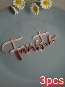 1/3/5pcs Customized Name Acrylic Cake Topper, Cake Decoration Sign, Birthday Cake Topper, Name Plate, Table Name Card, Gold Cake Topper, Personalized Cake Topper, Personalized Acrylic Mirror Cake Topper, Cake Name Topper, Decoration Sign, Cake Name Decoration Sign, Wedding Table Card, Elegant Cursive - Multicolor - View 39