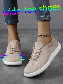Giày chạy bộ nữ tối giản, mũi rộng, kiểu dáng đi chân trần - Giày casual thoải mái, chống trơn trượt, thiết kế mũi rộng, chất liệu thoáng khí, đế bằng phẳng, lý tưởng cho đi bộ và yoga, giày bệt rộng cho nữ, giày thể thao casual rộng unisex. - Màu Khaki - Xem 4