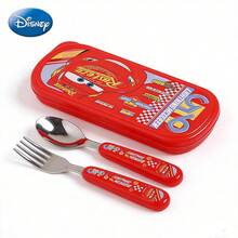 Monogram 1套2件裝官方授權汽車紅色麥昆卡通叉匙套組 兒童訓練筷 青少年餐具 餐廳禮品 賽車夢 閃電速度 PP材質 生日賽車派對 開學季 生日聖誕 - 多色1 - 查看 2