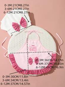 嬰兒粉紅色刺繡主廚攝影服裝 小主廚套裝 白色主廚帽圍裙組 中性嬰兒拍照道具 - 玫紅波點 - 查看 8