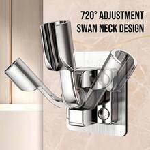 Tatukiko 1pc Silver/Black/Gray Plastic Shower Arm Bracket, Multi-Angle Rotatable Base, G1/2 Universal Installation, Adjustable Shower Head Holder, No Glue Household Bathroom Accessory, Bathing Accessory - Multicolor - View 5