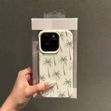 Fashionable Printed Cell Phone Case 20261pc, Vacation Style, TPU Material, Summer Coconut Tree Design, Compatible With Phones, Spring Gift, International Version, Not The National Version - 白色 2 - 查看 2