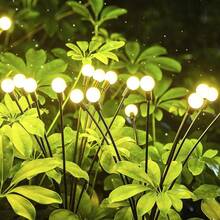 1 pieza Luz solar de estaca de 10 LED con diseño de luciérnaga, lámpara decorativa navideña para exteriores - luces solares - Ver 8