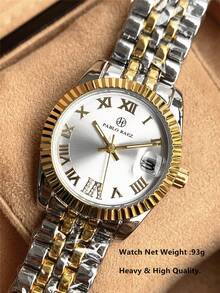 1 chiếc đồng hồ nữ Pablo Raez vàng 18K kiểu cổ điển, phong cách trang sức cổ điển nguyên bản, đồng hồ đeo tay thạch anh sang trọng không phai màu, thiết kế vàng thép không gỉ hoàn toàn mới. - Một cỡ - Xem 11