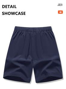 Trending Summer Shorts | Men's Lightweight 5" Shorts For Running, Camping & Travel Sports - Navy Blue - View 3