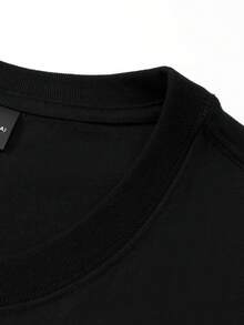 Men's T-Shirt With 100% Pure Vintage Print, Easy, Stylish, Comfortable, Casual T-Shirt With Print XZ005-STee - 黑色 - 查看 3
