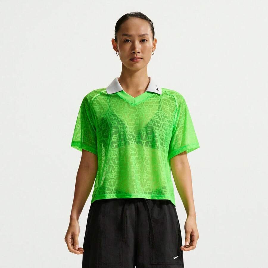 Nike 女士 AS W NK STREET LACE POLO JSYPOLO 针织翻领短袖T恤 TIF0521-398 - 綠色 - 查看 1
