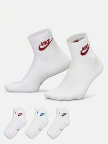 NIKE Unisex ED ELVD ANK 3P FUTRA -144 Socks, Special Offer Pack IH8523-906 - Red and White - View 7