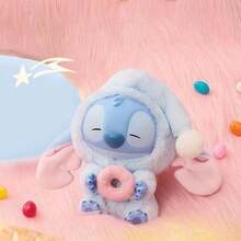 Miniso 迪士尼治愈系史迪奇盲盒，瞌睡零食时间系列，柔软乙烯基毛绒材质，可爱美食家设计，桌面装饰袋挂件（1个随机发货） - 彩色 - 查看 5