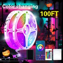 25/50/100/130/200/260 Ft RGB LED Light Strip, Smart Light Strip, App And Remote Control, Christmas, Halloween Decoration, Suitable For Family And Friends Reunion, Bedroom, Party Decoration, Atmosphere Creation - multicolour - View 5