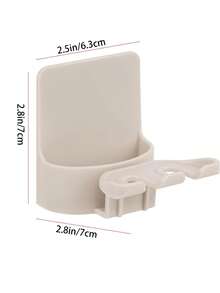1pc Toothbrush Holder, Wall Mounted 2-In-1 Toothbrush Organizer , No Drill Self Adhesive Bathroom Storage, Quick Drainage Toothbrush Rack For Shower(Beige) - Beige - View 3