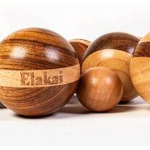 Hevea Wood Travel Bocce Ball Set, 72mm Balls With Carry Bag, Outdoor Game 2u20134 Players, Premium Durable Wood Construction Backyard, Beach, Or Travel - Initial - View 4