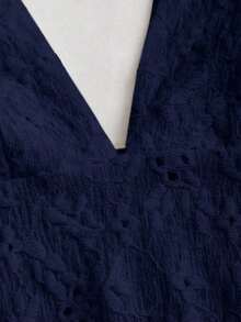 Vestido corto de fiesta con escote halter de encaje y espalda descubierta para mujer - Azul marino - Ver 6