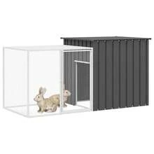 Cage à lapin  en acier galvanisé anthracite 200x91x100 cm - Anthracite - Voir 3
