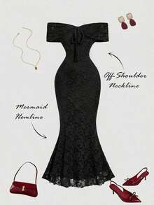 Women Midi Dresses - 黑色 - 查看 2
