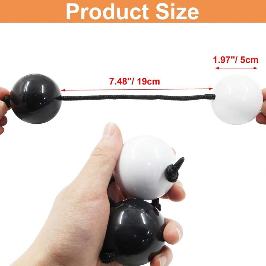 Hordion 2 Pair Aslatuas Rhythmic Ball Kashaka Shaker, Hand Percussion Instruments African Shaker Rattle Asalato Shaker For Adults Teenagers Beginners, Black &Amp; White - White - View 1
