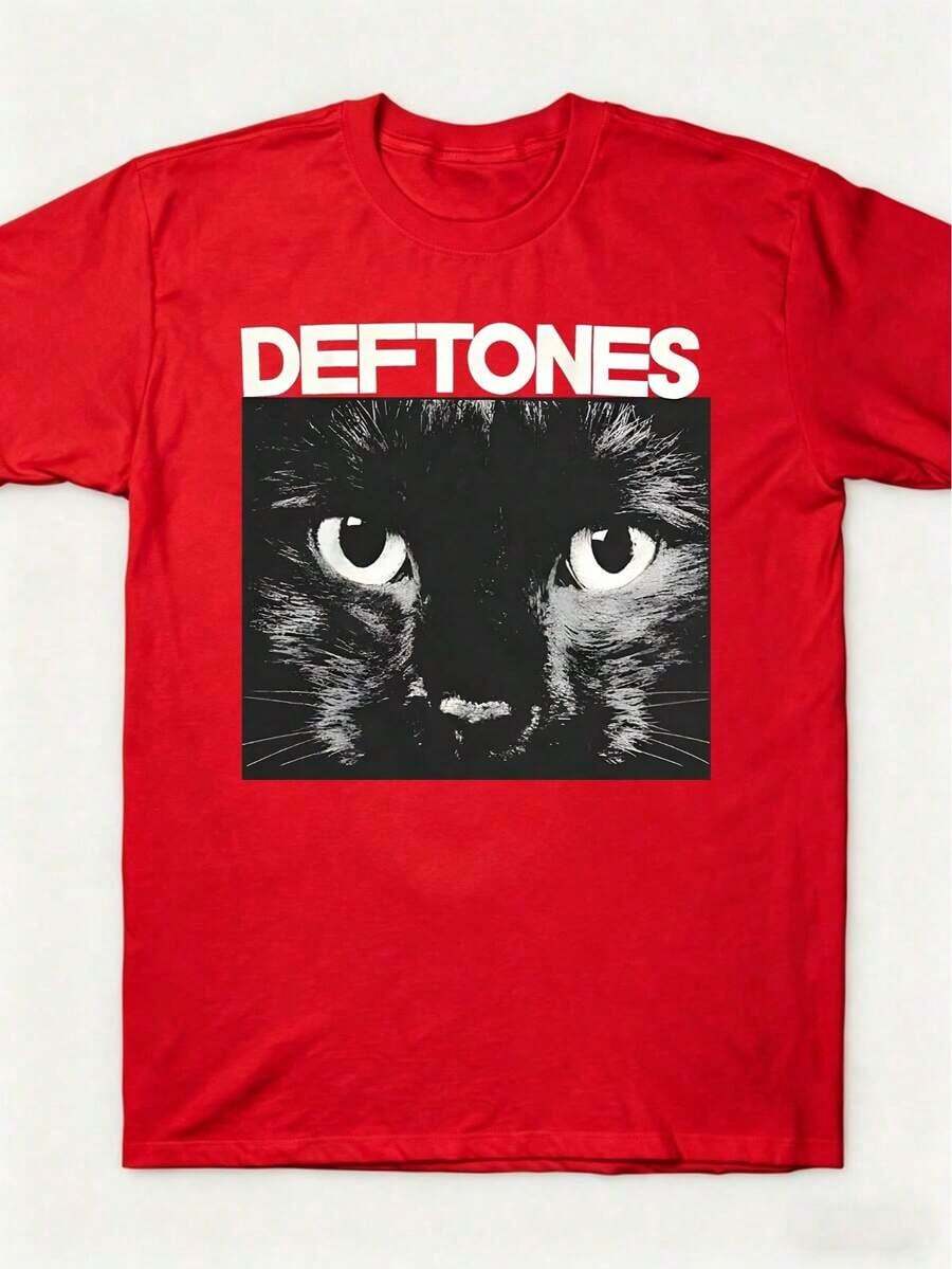 Deftoness Singer Band 2026 T-Shirt For Men And Women, Hip Hop Rock Style, Fashion Short Sleeve T-Shirt, Plus Size Summer T-Shirts, Versatile And Basic Tops For Women, Christmas Clothing For Men - 紅色 - 查看 1
