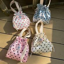 Polka Dot Drawstring Bag, Large Capacity Handheld Portable Pouch, Cosmetic Storage Bag, Travel Makeup Organizer - Multicolor - View 8