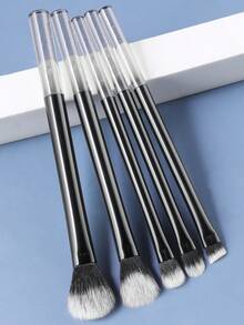 ronshadow Bộ 5 cọ trang điểm cán trong suốt, bao gồm cọ má hồng, cọ tạo khối, cọ tán phấn mắt tròn, cọ tán phấn mắt dẹt, cọ kẻ lông mày vát, lý tưởng cho người mới bắt đầu tạo nên vẻ ngoài trang điểm hoàn hảo. - Nhiều màu - Xem 7