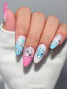 1 Sheet 5D Mermaidcore Nail Art Stickers Ocean Seashell Starfish Jellyfish Heart Relief Embossed Nail Decals For Summer DIY Manicure Decor - Multicolor - View 8