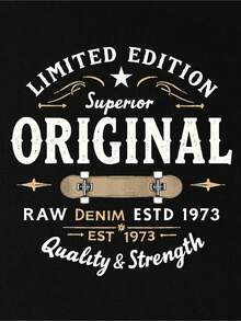 100% Baumwolle Herren T-Shirt, micro-elastisch, kurzärmlig, 180g atmungsaktiv, Rundhalsausschnitt, Grafik-T-Shirt, Casual, Sport, Streetwear, Sommer - Schwarz - Übersicht 2