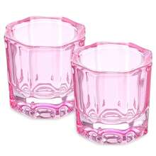 1pc Multifunctional Pink Mini Octagonal Brush Washing Cup, Palette Cup, Crystal Cup - View 9