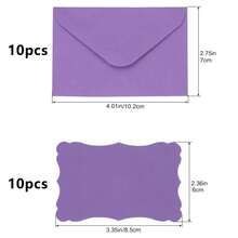 10/20 piezas Mini sobres de estilo occidental coloridos y 10 piezas Tarjetas de felicitación con borde ondulado de color aleatorio. Incluye tarjetas en blanco de alta calidad y sobres autoadhesivos, sobres pequeños para postales, tarjetas de regalo de color mixto retro, adecuado para bodas, cumpleaños y otras ocasiones - sobre pequeño - Ver 25
