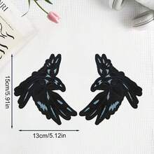 1對刺繡烏鴉貼布，DIY衣物裝飾布料貼花 - A - 查看 9