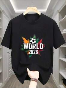Una camiseta de alta calidad con diseño gráfico autorizado para la Copa  2026, un regalo deportivo especialmente diseñado para aficionados al fútbol, adecuada tanto para hombres como - Negro - Ver 4