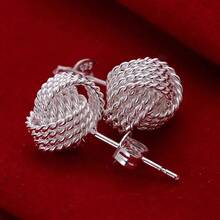 925 Sterling Silver Round Earrings, Elegant Dangle Earrings For Wedding Promises, Fine Hoop Earrings, Simple And High Quality, Versatile For Women. - Pink4 - 查看 1