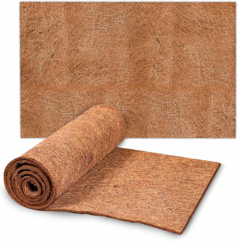 SunGrow Coco Fiber Hermit Crab &Amp; Reptile Carpet, Gecko Terrarium Liner, And Floor Bedding Substrate &Amp; Supplies, Climbing Wall Carpet &Amp; Mat For Hermit Crabs, 10" X 13", 1 Piece Per Pack - White - View 1